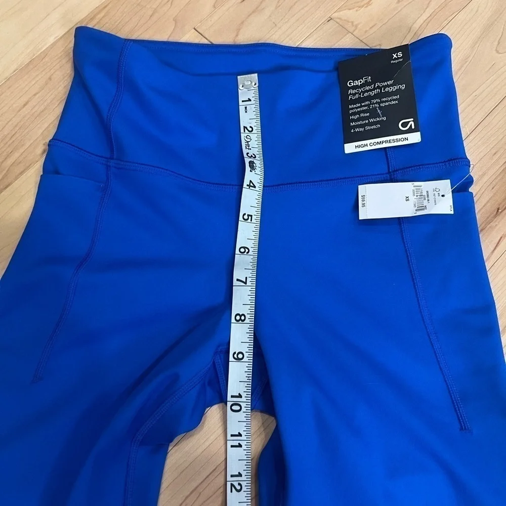NWT Gap GapFit blue recycled power full length high compression blue leggings XS - Picture 9 of 12